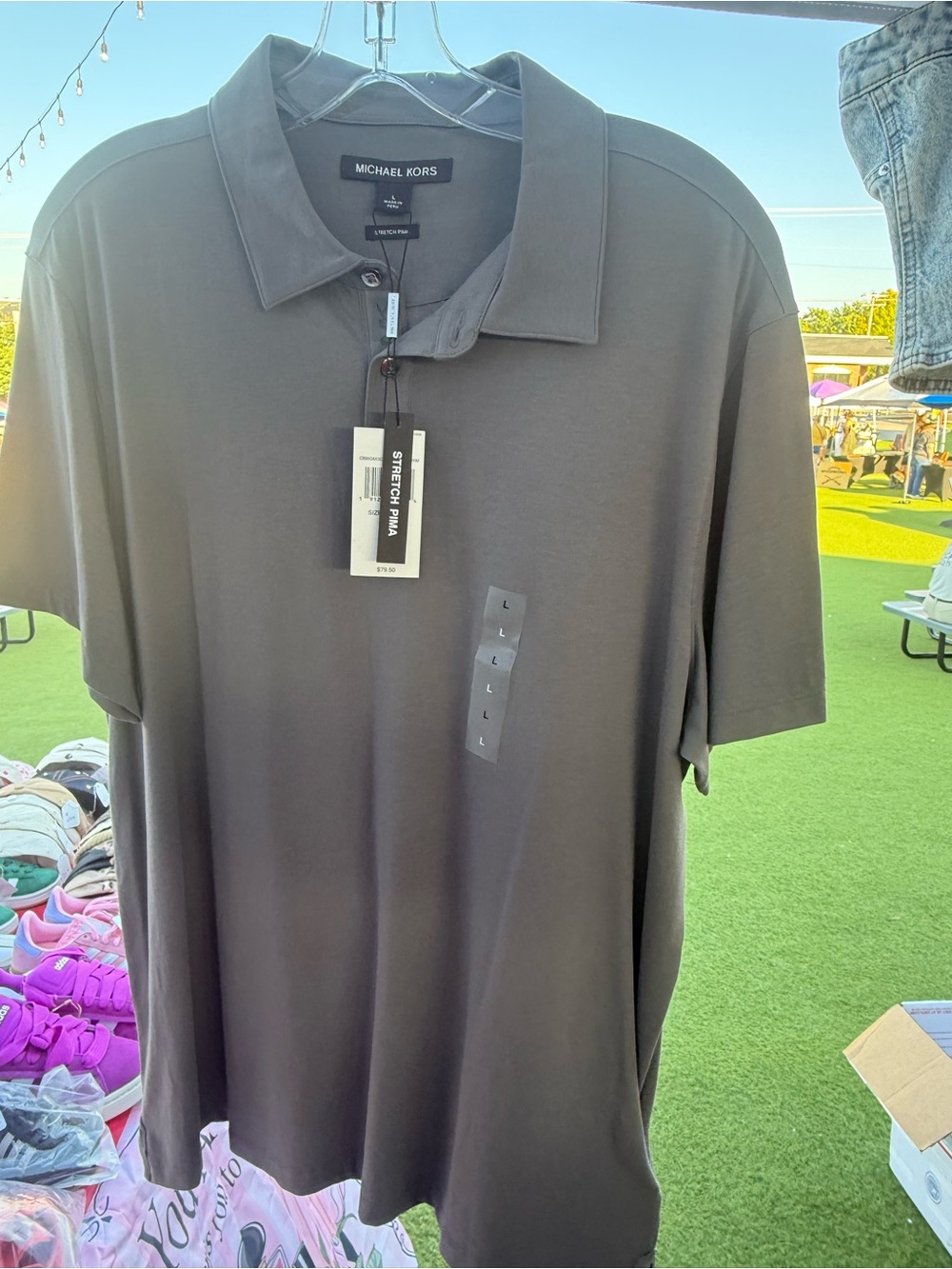 Michael Kors Men's Dark Gray Polo Shirt
